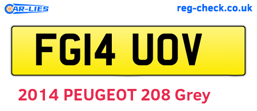 FG14UOV are the vehicle registration plates.