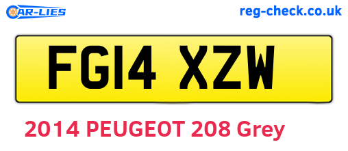 FG14XZW are the vehicle registration plates.