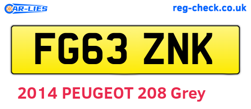FG63ZNK are the vehicle registration plates.
