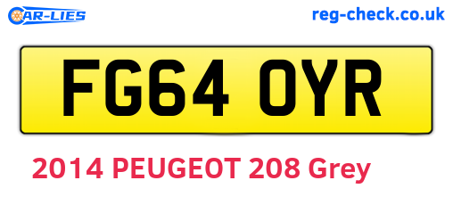 FG64OYR are the vehicle registration plates.