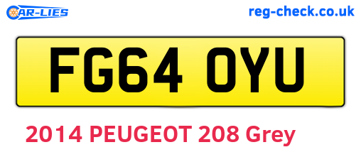 FG64OYU are the vehicle registration plates.