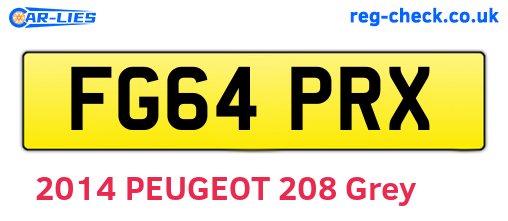 FG64PRX are the vehicle registration plates.