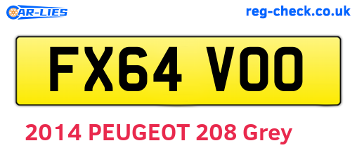 FX64VOO are the vehicle registration plates.