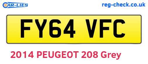 FY64VFC are the vehicle registration plates.