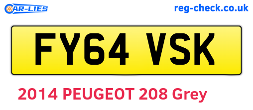 FY64VSK are the vehicle registration plates.