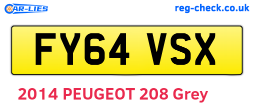 FY64VSX are the vehicle registration plates.