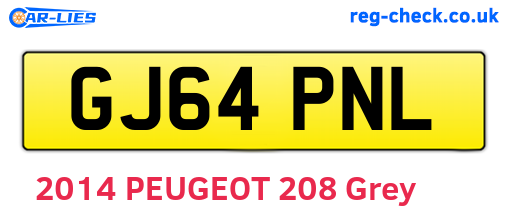 GJ64PNL are the vehicle registration plates.