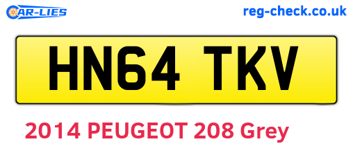 HN64TKV are the vehicle registration plates.