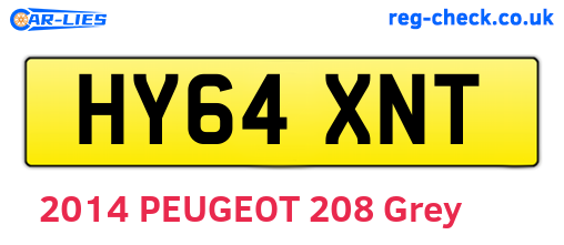 HY64XNT are the vehicle registration plates.
