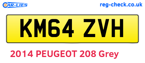 KM64ZVH are the vehicle registration plates.