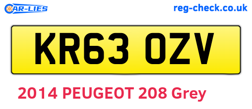 KR63OZV are the vehicle registration plates.