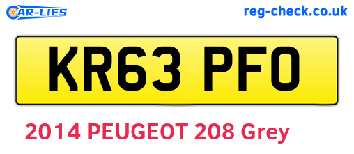 KR63PFO are the vehicle registration plates.