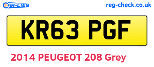 KR63PGF are the vehicle registration plates.