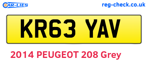 KR63YAV are the vehicle registration plates.