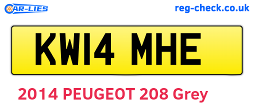 KW14MHE are the vehicle registration plates.