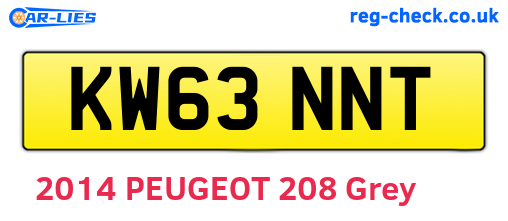 KW63NNT are the vehicle registration plates.