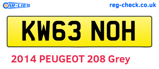 KW63NOH are the vehicle registration plates.
