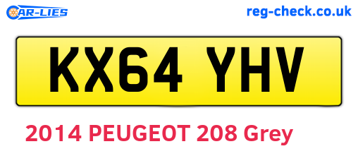 KX64YHV are the vehicle registration plates.