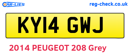 KY14GWJ are the vehicle registration plates.