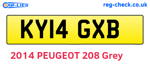 KY14GXB are the vehicle registration plates.
