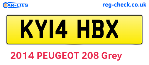 KY14HBX are the vehicle registration plates.