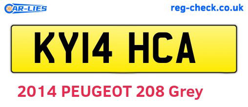 KY14HCA are the vehicle registration plates.
