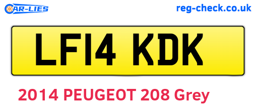LF14KDK are the vehicle registration plates.