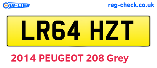 LR64HZT are the vehicle registration plates.