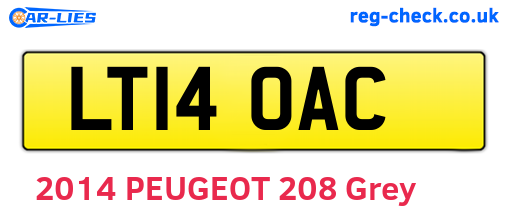 LT14OAC are the vehicle registration plates.