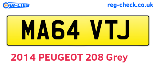 MA64VTJ are the vehicle registration plates.