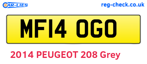 MF14OGO are the vehicle registration plates.