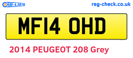 MF14OHD are the vehicle registration plates.