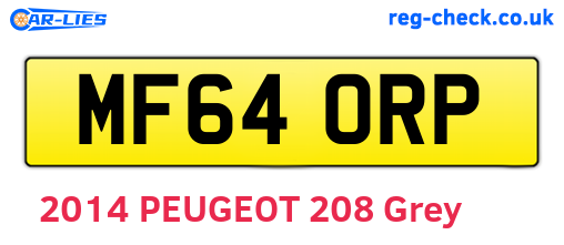 MF64ORP are the vehicle registration plates.