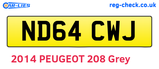 ND64CWJ are the vehicle registration plates.