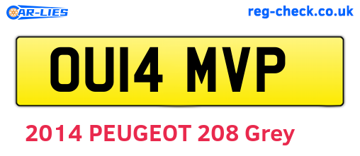 OU14MVP are the vehicle registration plates.
