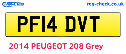 PF14DVT are the vehicle registration plates.