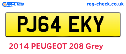 PJ64EKY are the vehicle registration plates.