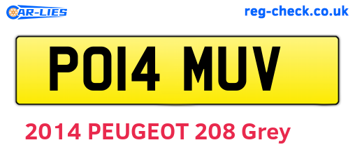 PO14MUV are the vehicle registration plates.