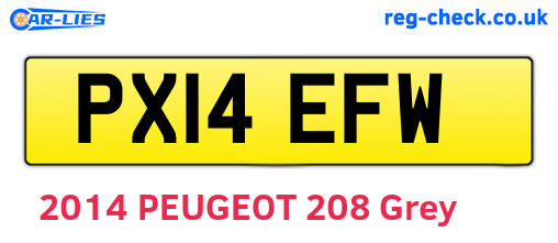 PX14EFW are the vehicle registration plates.