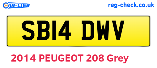 SB14DWV are the vehicle registration plates.