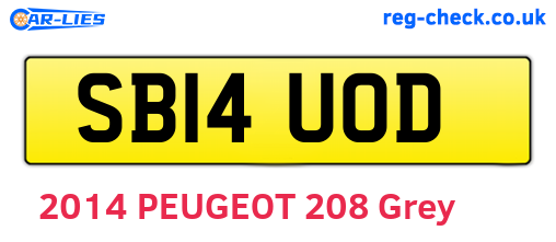 SB14UOD are the vehicle registration plates.