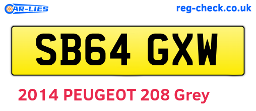 SB64GXW are the vehicle registration plates.