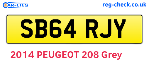 SB64RJY are the vehicle registration plates.