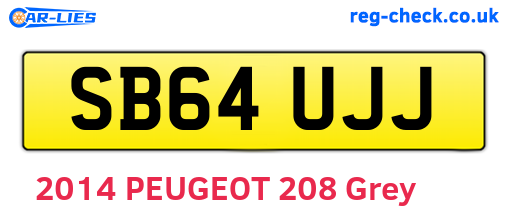 SB64UJJ are the vehicle registration plates.