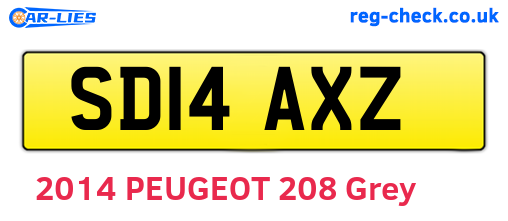 SD14AXZ are the vehicle registration plates.