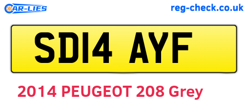SD14AYF are the vehicle registration plates.