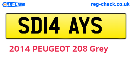 SD14AYS are the vehicle registration plates.