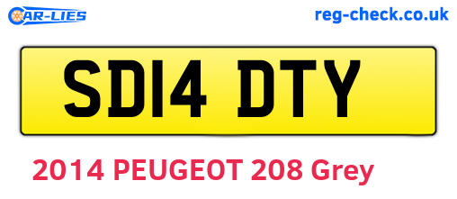 SD14DTY are the vehicle registration plates.