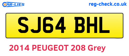 SJ64BHL are the vehicle registration plates.