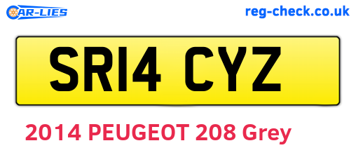 SR14CYZ are the vehicle registration plates.